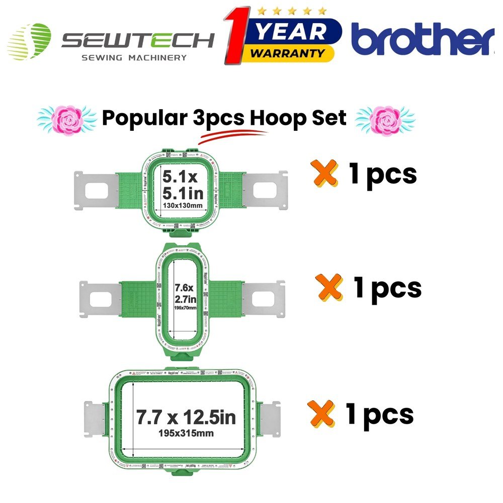Brother PR650 PR650C PR650E PR650EC 자수 기계 자기 Hoopmaster 마이티 프레임 후프, Brother PR650C, 3in1 Hoop Set, 1개 상세 이미지 1