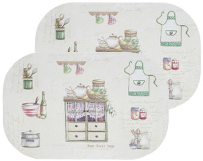 국산 스위트홈 식탁매트 2p, 혼합 색상, 435 x 285 mm, 2개