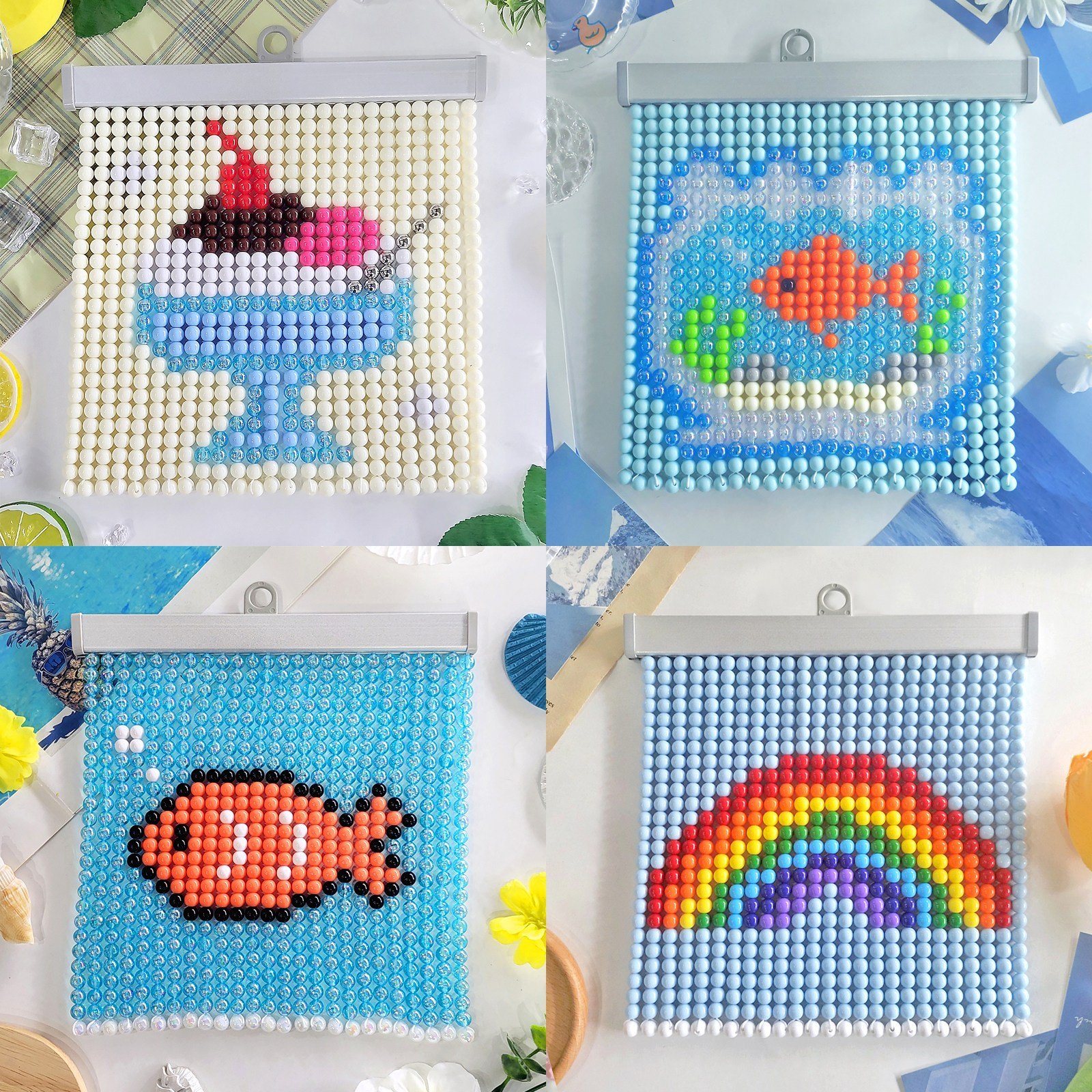 비즈발 만들기 키트 DIY 비즈 커튼, 1개, 어항 상세 이미지 1