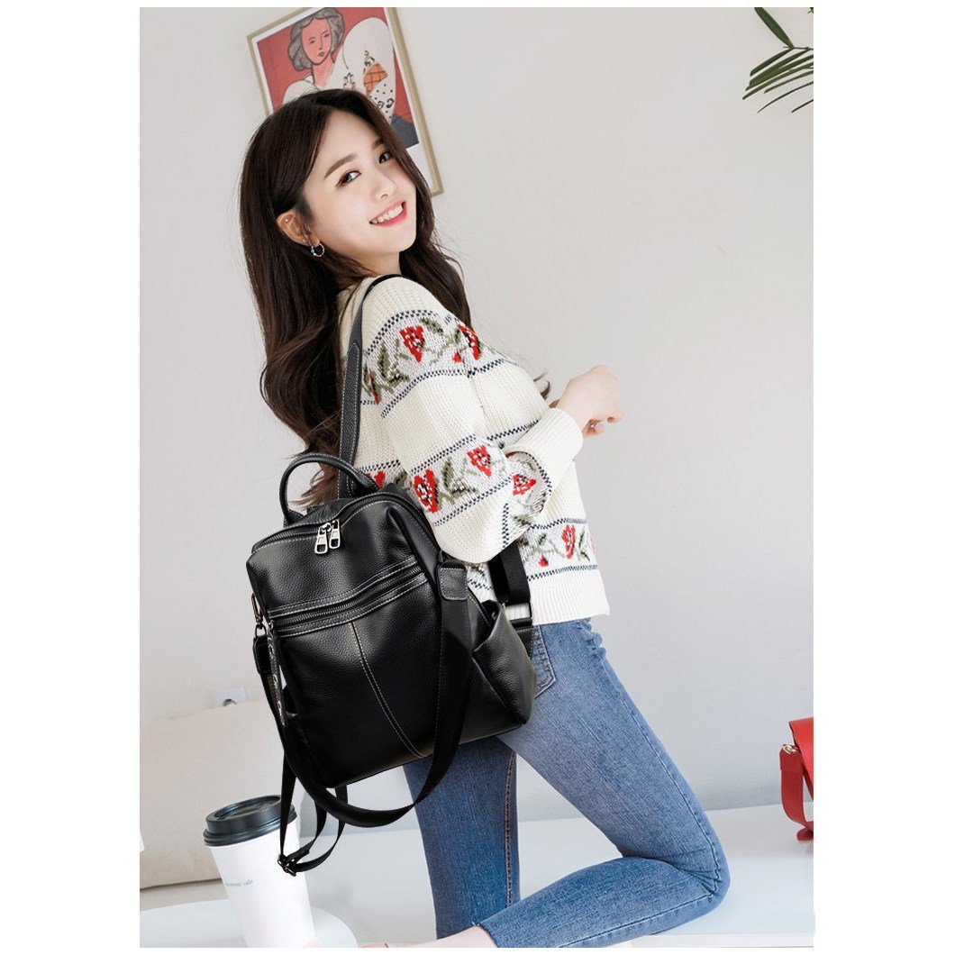 SHOPPI 리얼 소가죽 여성 데일리 백팩 캐쥬얼 배낭쿠폰할인 상세 이미지 1