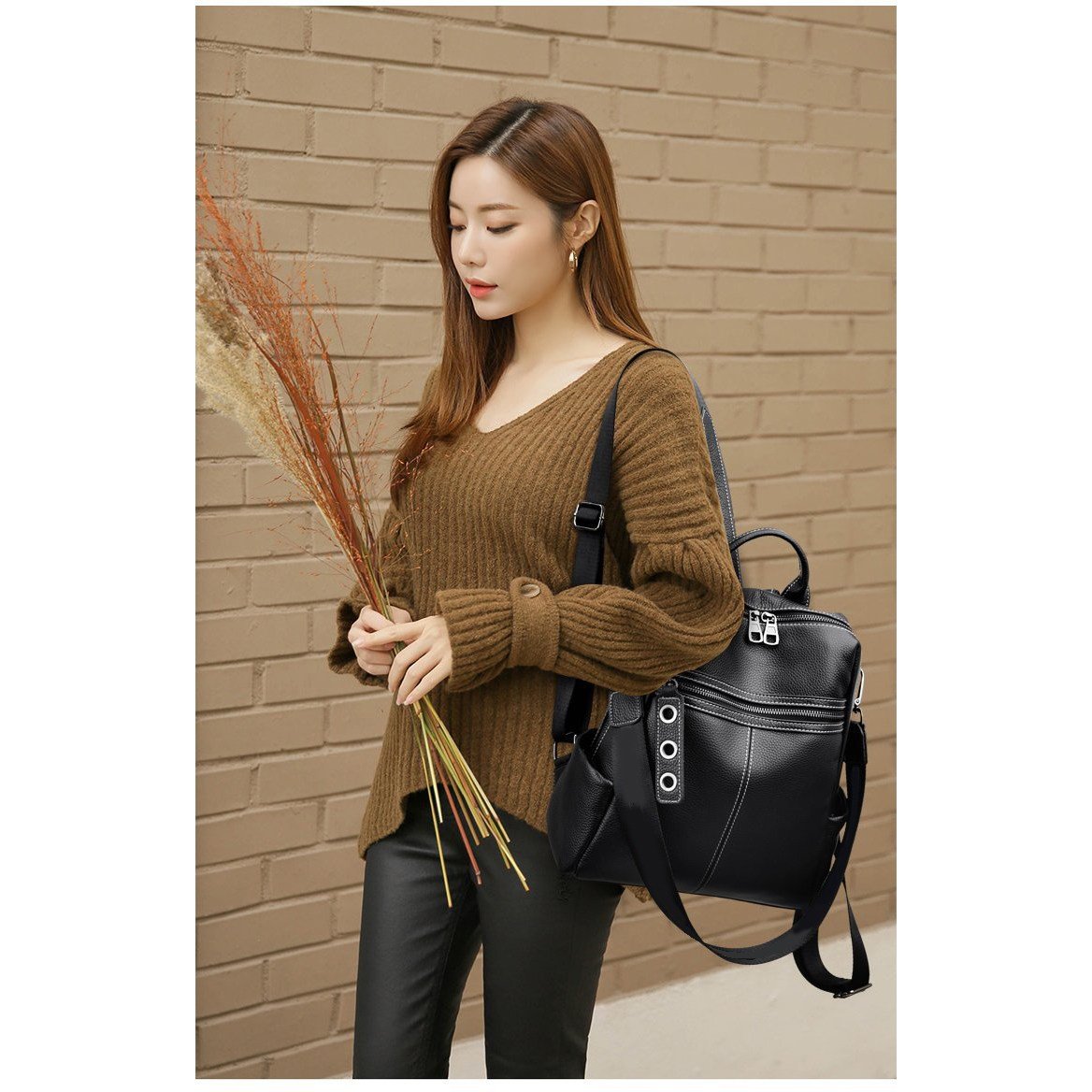SHOPPI 리얼 소가죽 여성 데일리 백팩 캐쥬얼 배낭쿠폰할인 상세 이미지 2