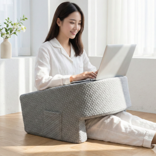 텍스스테드 독서 쿠션테이블 침대 스터디쿠션, 그레이할인