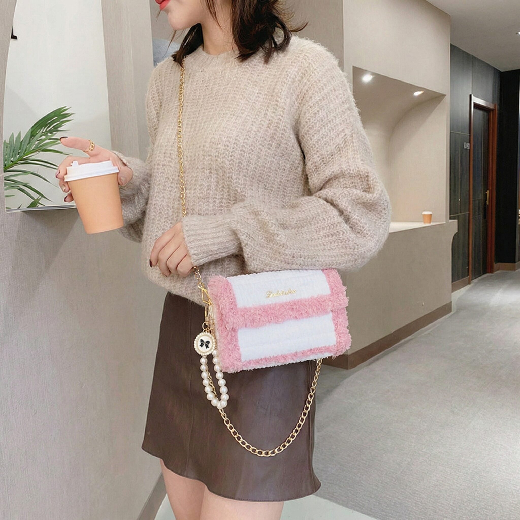 [영상제공] 샤샤벨 네트 공예 레터링키링백 가방 만들기 diy 재료 세트, 아이보리, 1개쿠폰할인 상세 이미지 2