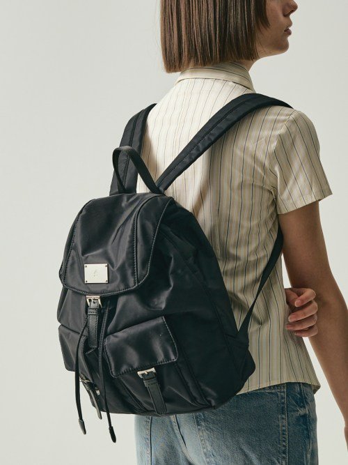 SALBOL SYMBOL NYLON BACKPACK BLACK 상세 이미지 1