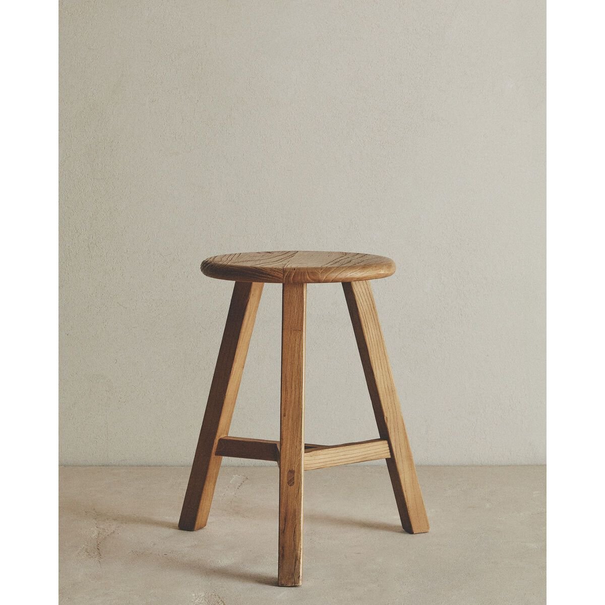 자라홈 브랜드관 엠 우드 스툴 48316073052, 30 x 46 x 30 cm, 라이트 베이지 상세 이미지 1