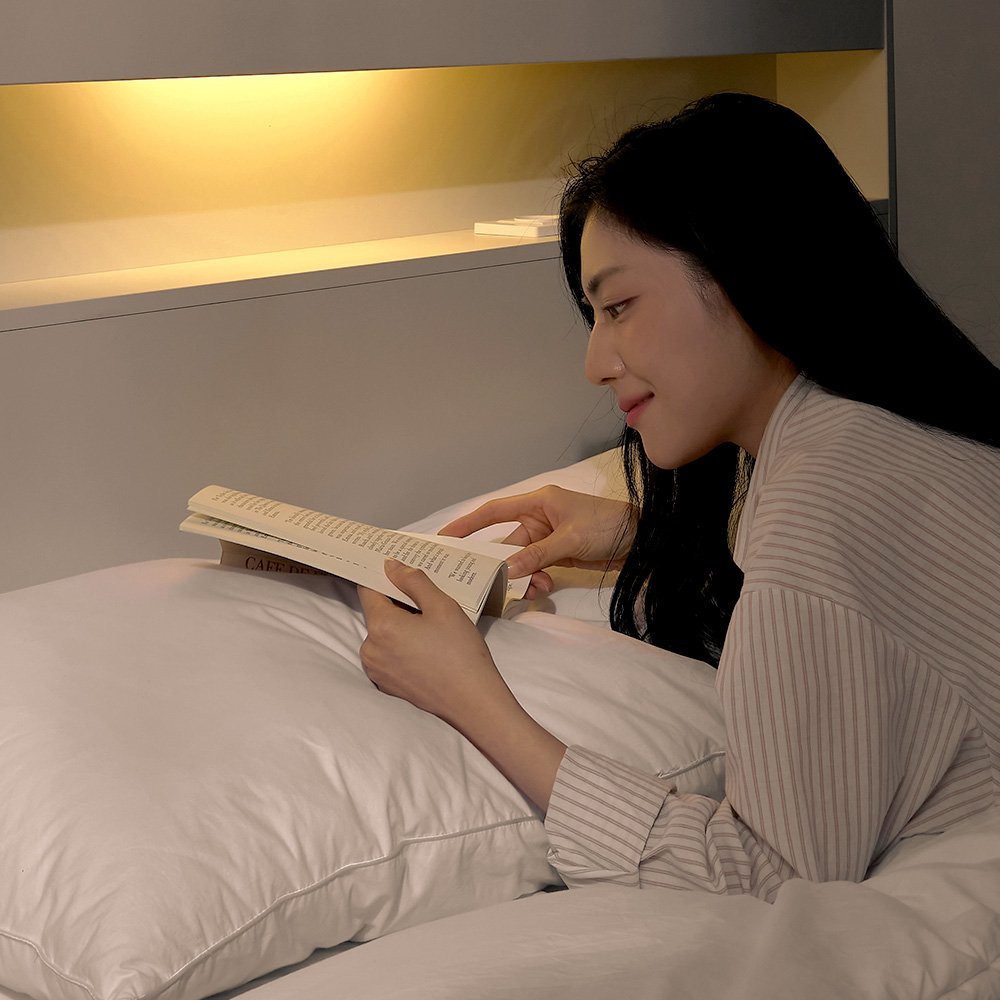 서울소호 트리플 LED 수납 침대프레임 + 파워 본넬 양면 퀸 매트리스 세트 방문설치, 그레이(프레임), 화이트(매트리스) 상세 이미지 2
