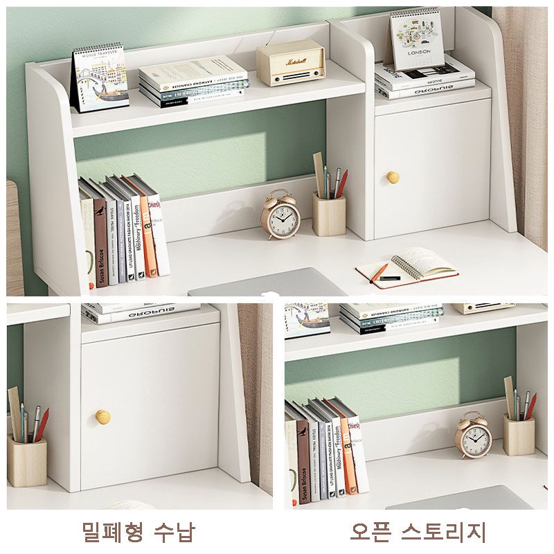 다용도 사무실책상 컴퓨터 책상 80/100*60*109CM 화이트 책상 공부용 SZ01 상세 이미지 1