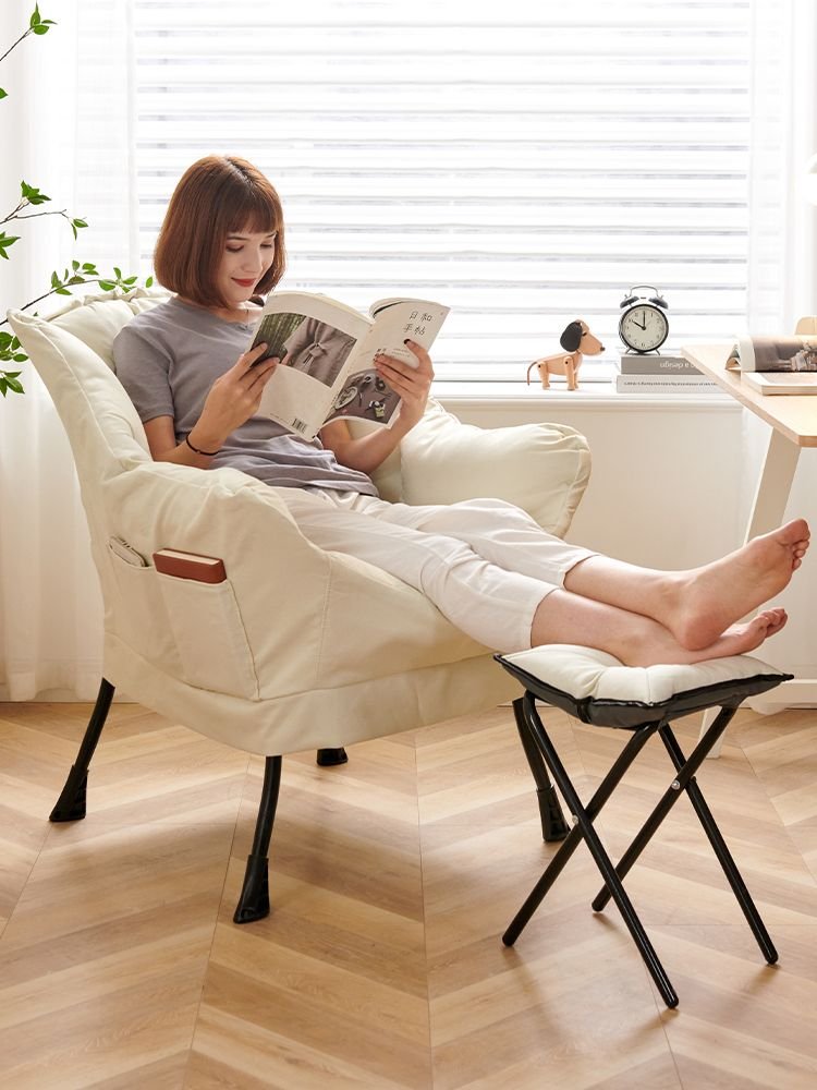 캠프밸리수유의자 안락 밀란 국민 모유 수유의자 쇼파, 더 두꺼운 노란색 스웨이드 발판 업그레이드, 1개 상세 이미지 1