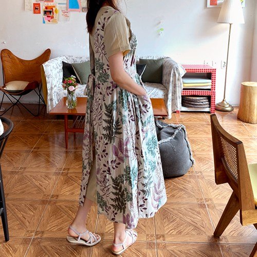 올리브 롱 앞치마 공방 플로리스트 어린이집 홈카페 플라워앞치마 집들이선물, 그린, 1개할인 상세 이미지 2