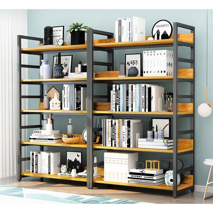 가구느낌 리버 책장, 네추럴블랙, 5단 상세 이미지 1