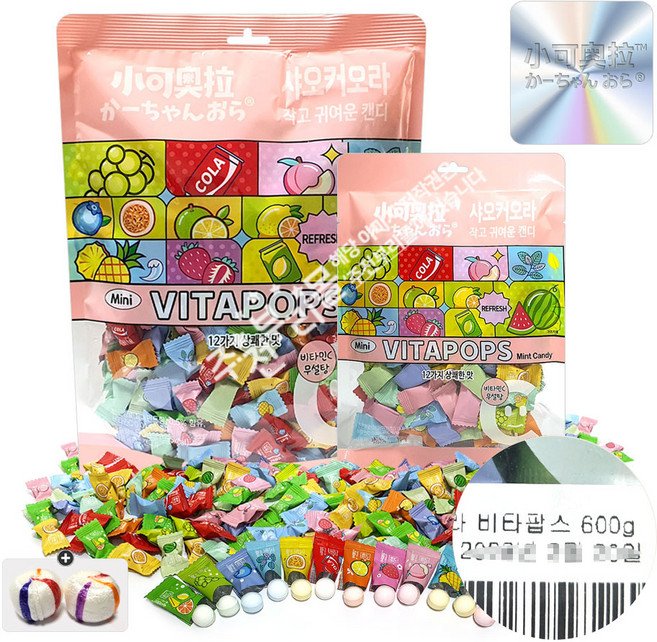 한국총판 샤오커오라 비타팝스캔디, 600g, 1세트