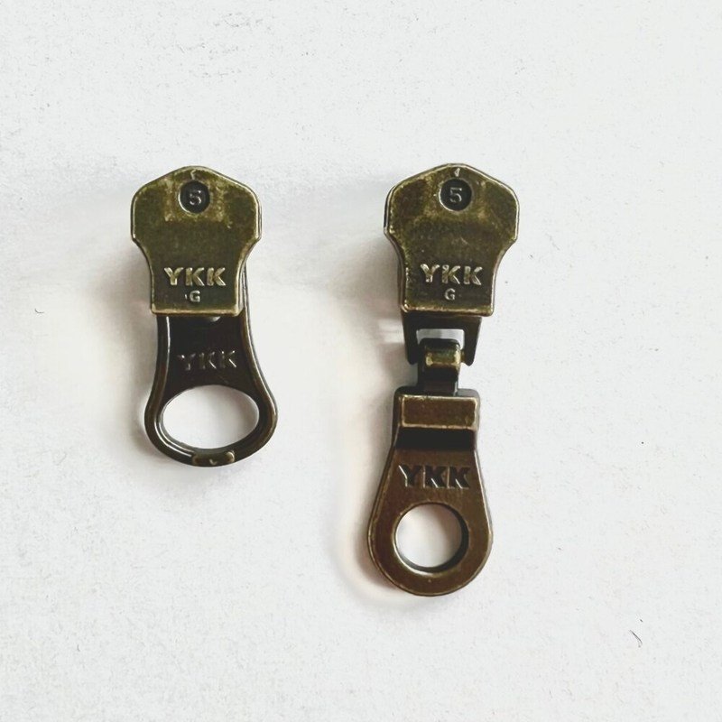 5pcs ykk 5 청동 금속 지퍼 슬라이더 자동 잠금 풀러 헤드 5 금속 지퍼 재봉, b 상세 이미지 1