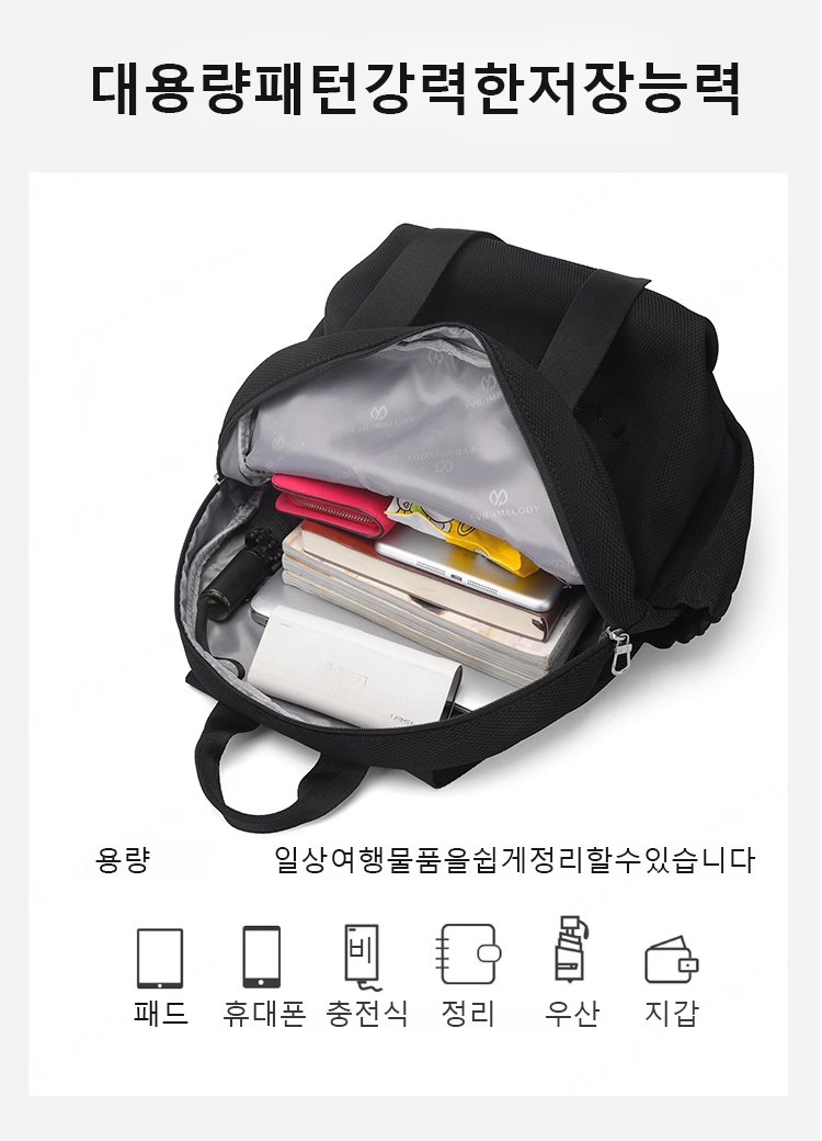 [초대용량] 패션 심플 멀티 기능 백팩 여성 백팩 가벼운 여성 백팩 가벼운여성 가방 크로스백할인 상세 이미지 1