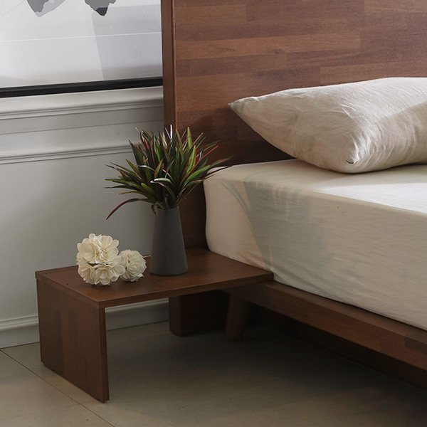 삼익가구 심플 평상형 슈퍼싱글/퀸 침대 + 본넬 매트리스 포함, 디엔_멀바우할인 상세 이미지 1